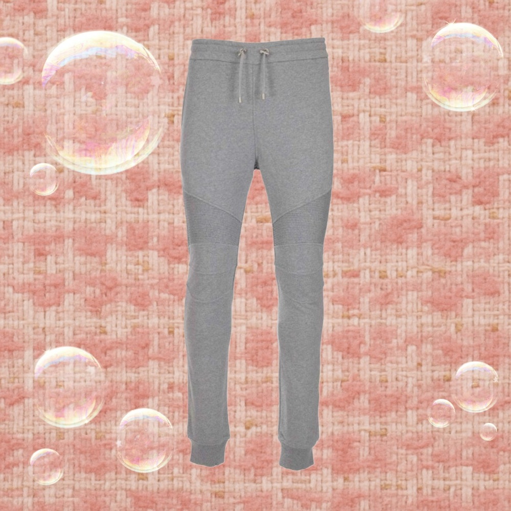 Balmain NWOT Gray Biker Jogger Track Pants